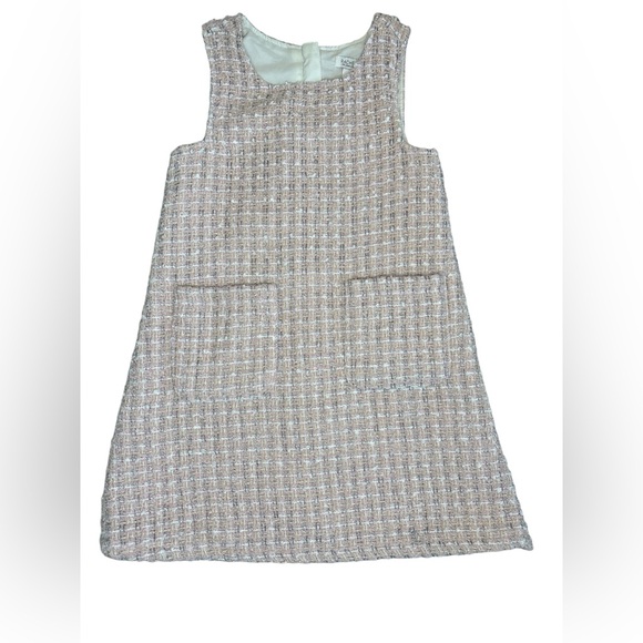 Rachel Zoe Size5 Shift Dress Metallic Pink/Gold Tweed Holiday Dress(lined) - Picture 6 of 6